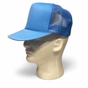 vintage 90s baby blue blank trucker hat
